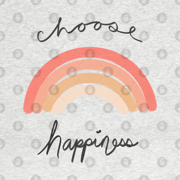 Choose Happiness Minimal Modern Art Shirt and Decor by Lunar Scrolls Design